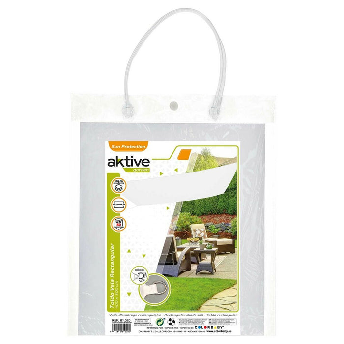 Umbrele din pânză Aktive Triunghiular Alb 300 x 400 cm (4 Unități)