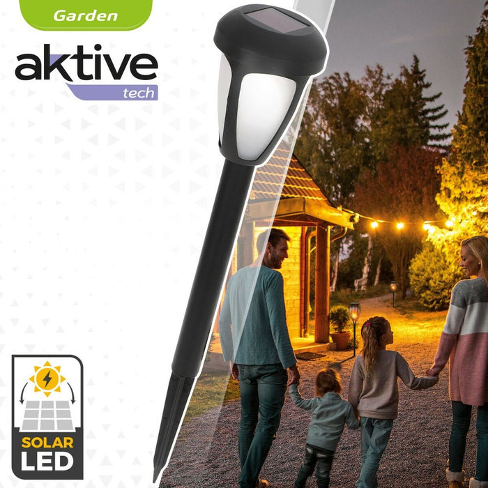 Set de lămpi-țăruși solare de grădină Aktive 12 Piese Plastic 7 x 37 x 7 cm (24 Unități)