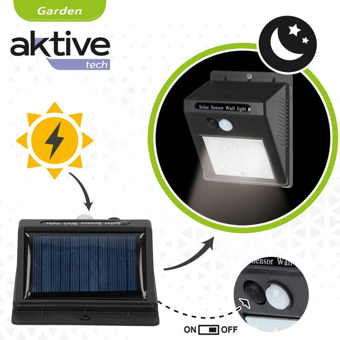 Lumină solară Aktive Plastic 9 x 12 x 5 cm (6 Unități)