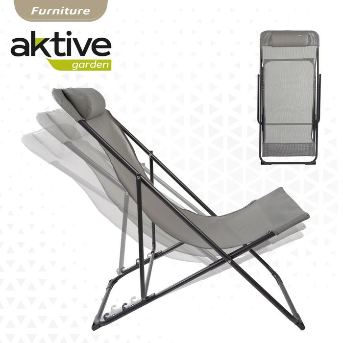 Hamac pliabil Aktive Gri 52 x 87 x 77 cm (4 Unități)