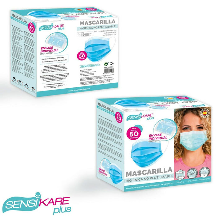 Box of hygienic masks SensiKare 50 Piese (12 Unități)