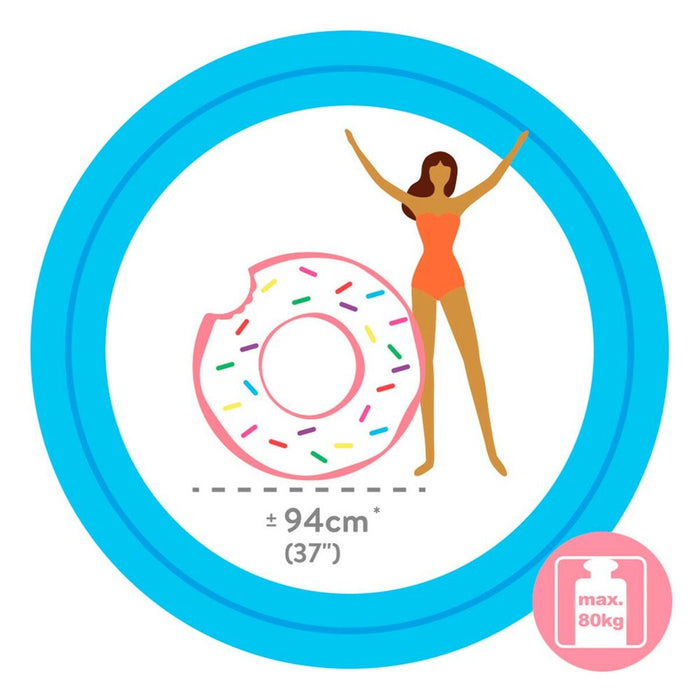 Roată gonflabilă Intex Donut Roz 107 x 99 x 23 cm (12 Unități)