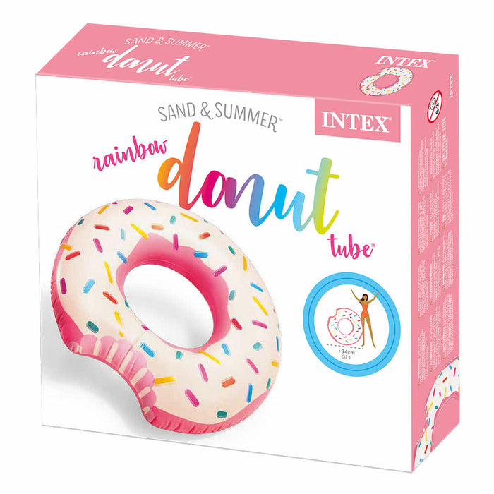 Roată gonflabilă Intex Donut Roz 107 x 99 x 23 cm (12 Unități)