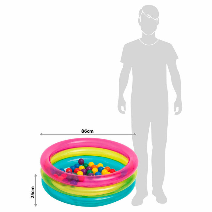 Piscină cu Mingi Intex 86 x 25 x 86 cm (3 Unități)