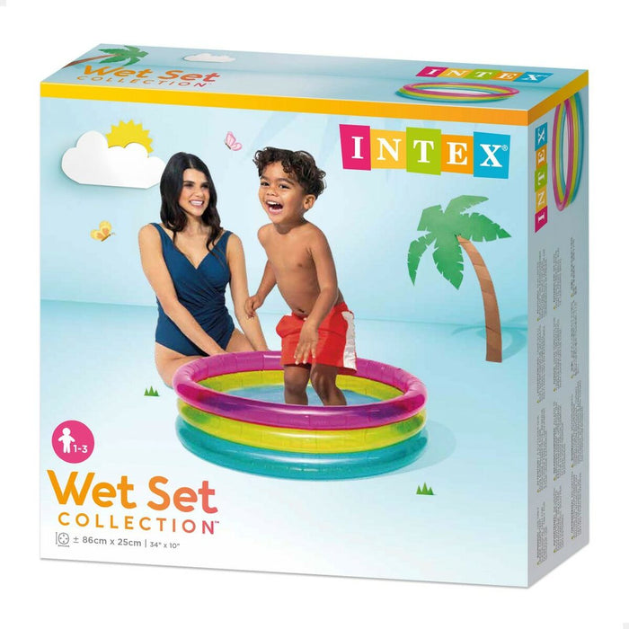Piscină Gonflabilă pentru Copii Intex Curcubeu Cercuri 63 L 86 x 25 x 86 cm (12 Unități)
