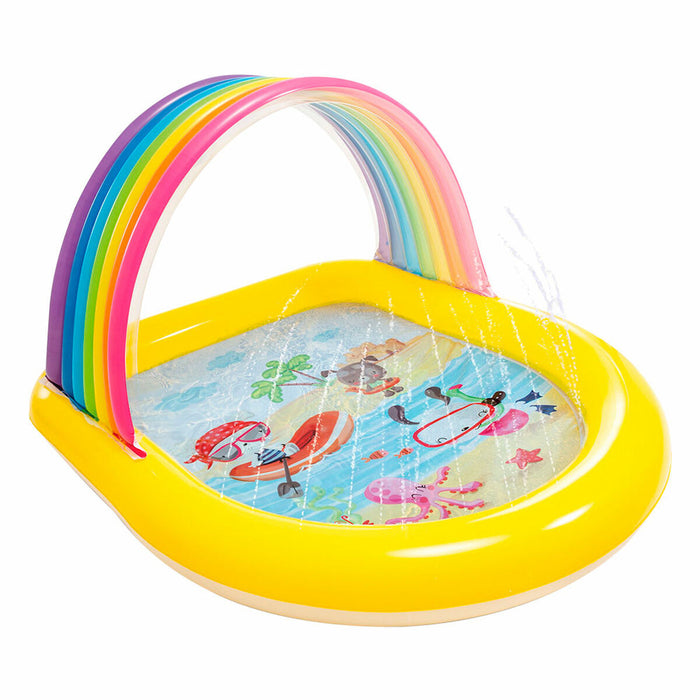 Piscină Gonflabilă pentru Copii Intex Curcubeu Copertină 84 L 130 x 147 x 86 cm (4 Unități)