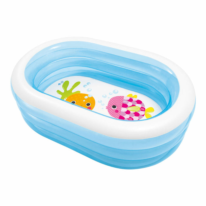 Piscină Gonflabilă pentru Copii Intex Oval Albastru Alb 230 L 163 x 46 x 107 cm (6 Unități)