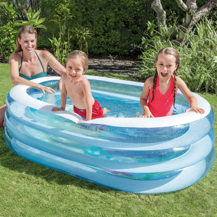 Piscină Gonflabilă pentru Copii Intex Oval Albastru Alb 230 L 163 x 46 x 107 cm (6 Unități)