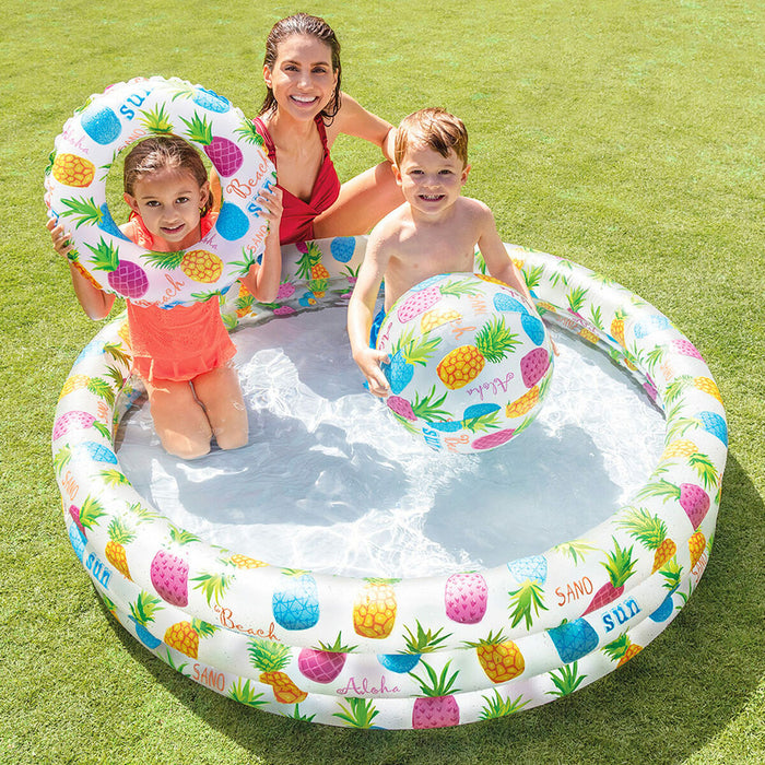Piscină Gonflabilă pentru Copii Intex Ananași Cercuri 248 L 132 x 28 x 132 cm (12 Unități)