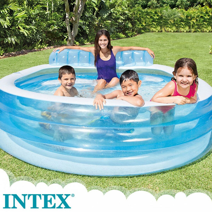 Piscină Gonflabilă Intex Fotoliu Albastru Alb 590 L 229 x 79 x 218 cm (2 Unități)
