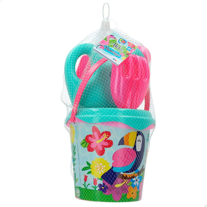 Set de jucării de plajă Colorbaby Ø 18 cm Flamingo roz (16 Unități)