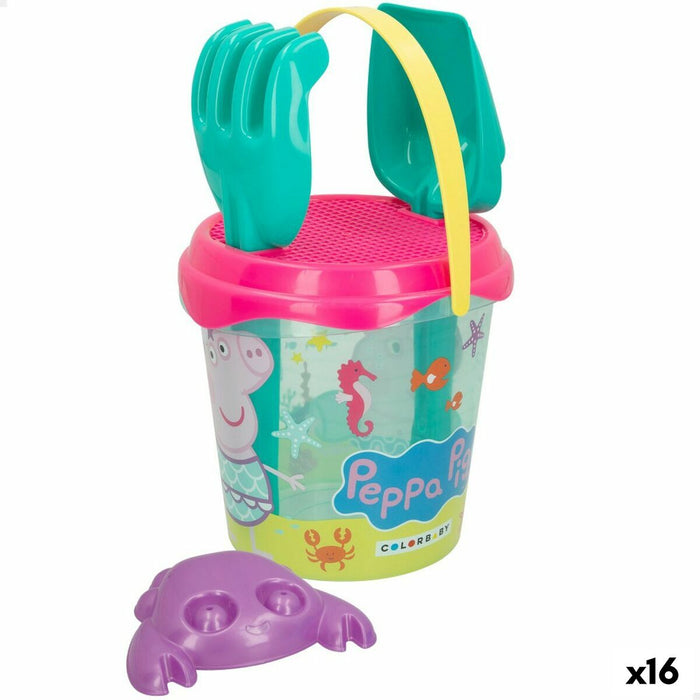 Set de jucării de plajă Peppa Pig Ø 18 cm (16 Unități)