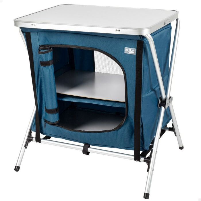 Dulap de camping Aktive Pliabil Albastru 2 Unități 60 x 67 x 44 cm