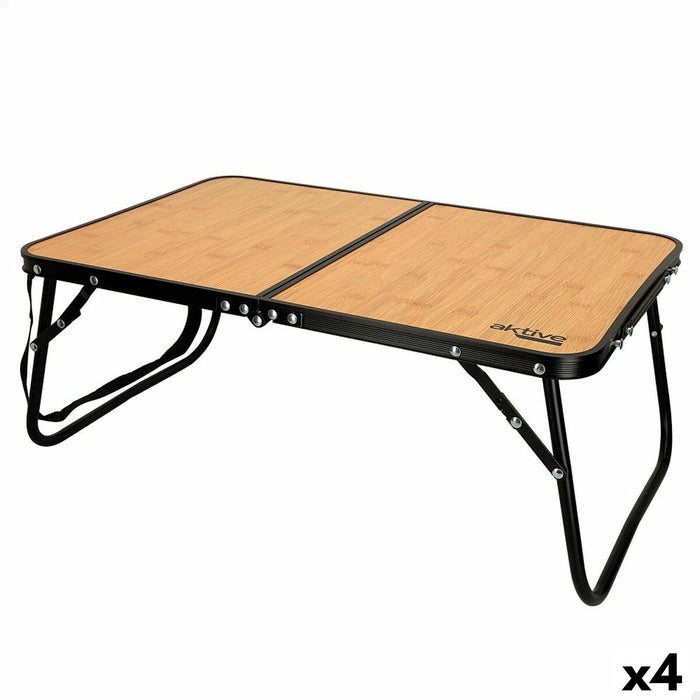 Masă Pliabilă Aktive Camping Bambus 60 x 25 x 40 cm (4 Unități)