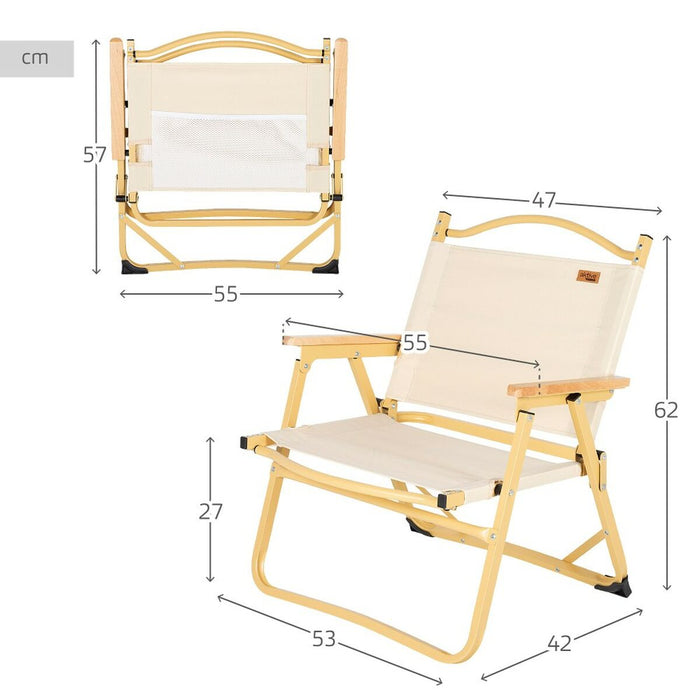 Scaun de camping pliabil Aktive Sabana 47 x 62 x 42 cm (2 Unități)