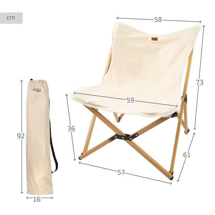 Scaun de camping pliabil Aktive Sol 58 x 73 x 61 cm (2 Unități)