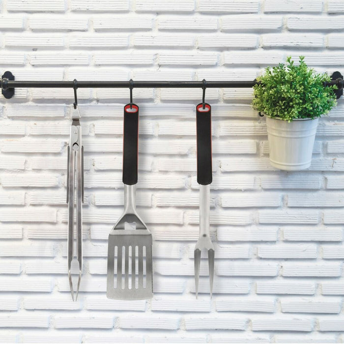 Set de ustensile pentru grătar Aktive 3 Piese Grătare Oțel inoxidabil 9 x 41 x 5 cm (4 Unități)