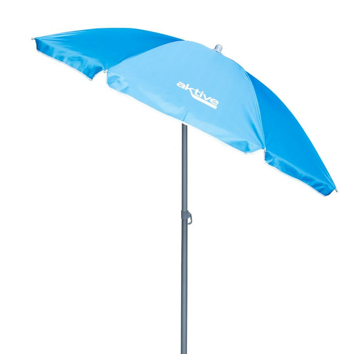 Slunečník Aktive UV50 Ø 180 cm Albastru Poliester Aluminiu 180 x 187,5 x 180 cm (12 Unități)