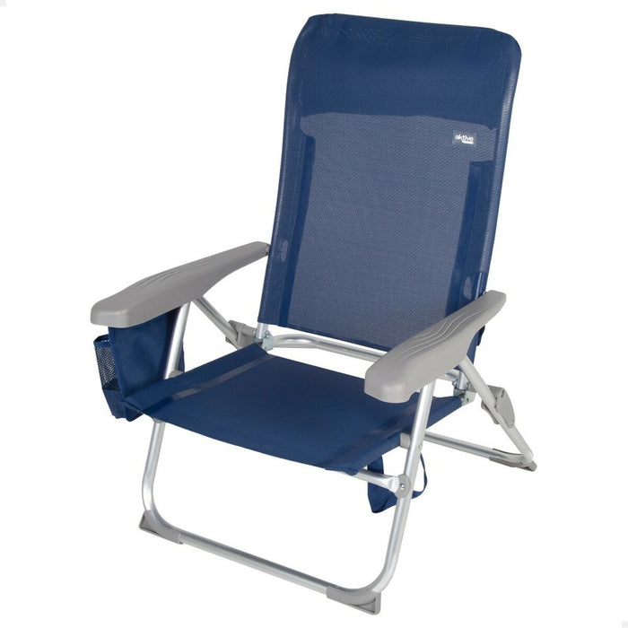 Scaun de plajă Aktive Slim Pliabil Bleumarin 47 x 87 x 58 cm (2 Unități)