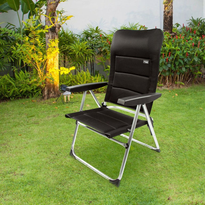 Scaun de plajă Aktive Deluxe Pliabil Negru 49 x 105 x 59 cm (2 Unități)