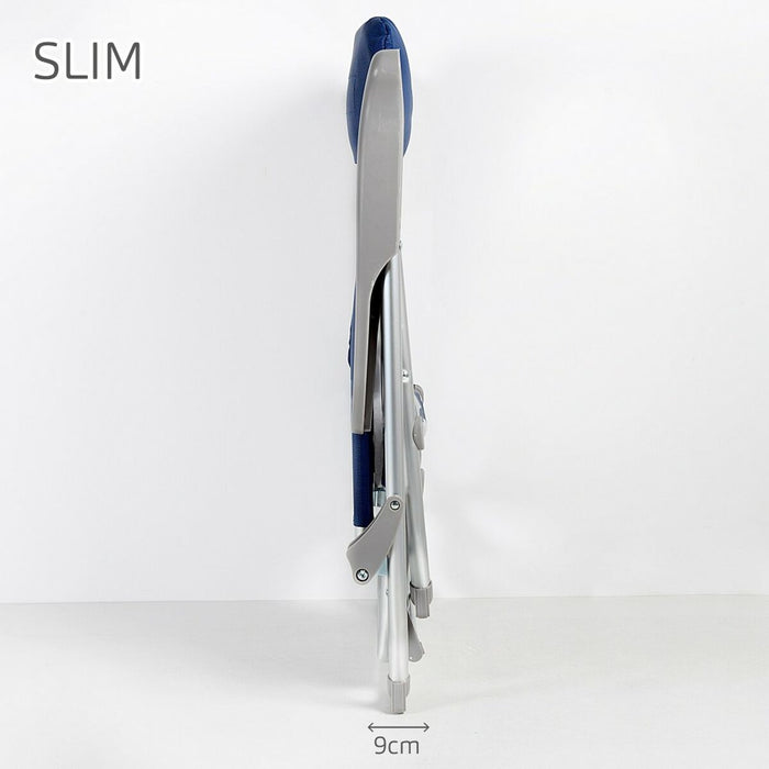 Scaun de plajă Aktive Slim Pliabil Bleumarin 47 x 89 x 57 cm (2 Unități)