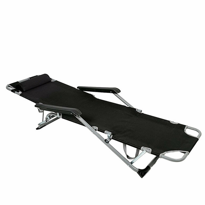 Șezlong inclinat Aktive Negru 177 x 34 x 47 cm