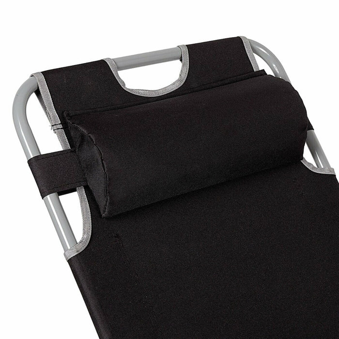 Șezlong inclinat Aktive Negru 177 x 34 x 47 cm
