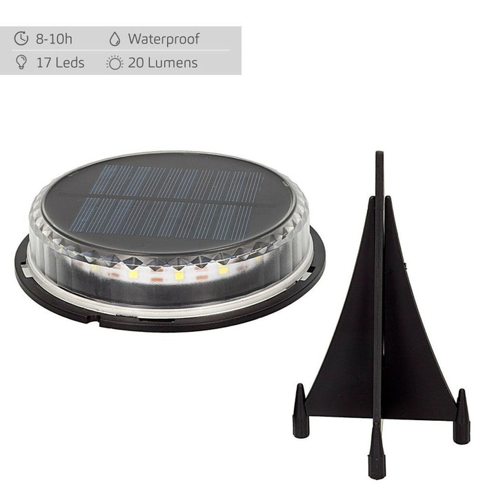 Set de lămpi-țăruși solare de grădină Aktive 2 Piese Plastic 12 x 13,5 x 12 cm (6 Unități)