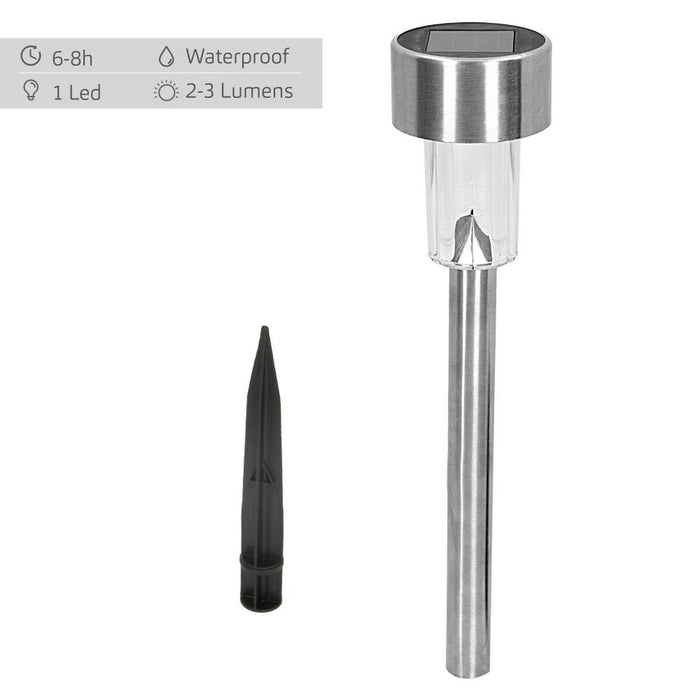 Set de lămpi-țăruși solare de grădină Aktive 6 Piese Plastic 5,5 x 36 x 5,5 cm (6 Unități)