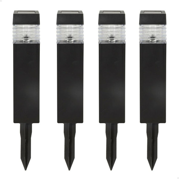 Set de lămpi-țăruși solare de grădină Aktive 4 Piese Plastic 6 x 39,5 x 6 cm (4 Unități)