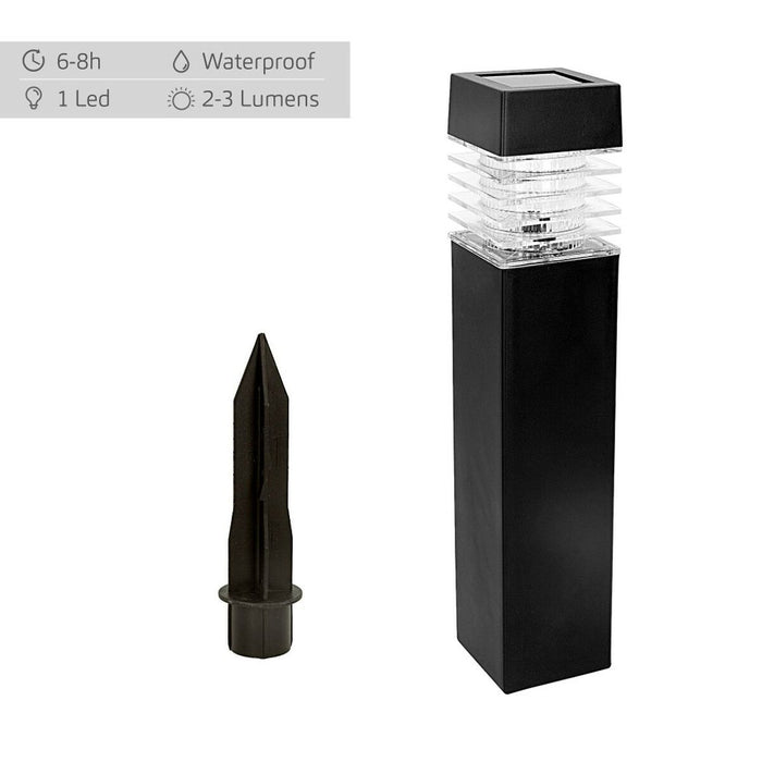 Set de lămpi-țăruși solare de grădină Aktive 4 Piese Plastic 6 x 39,5 x 6 cm (4 Unități)