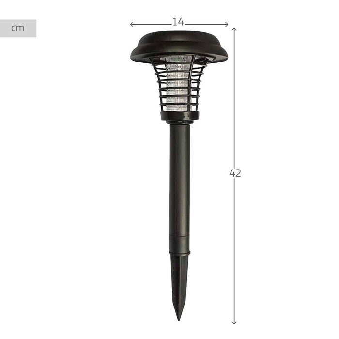 Lampă-țăruș solară de grădină Aktive polipropilenă 14 x 42 x 14 cm (4 Unități)