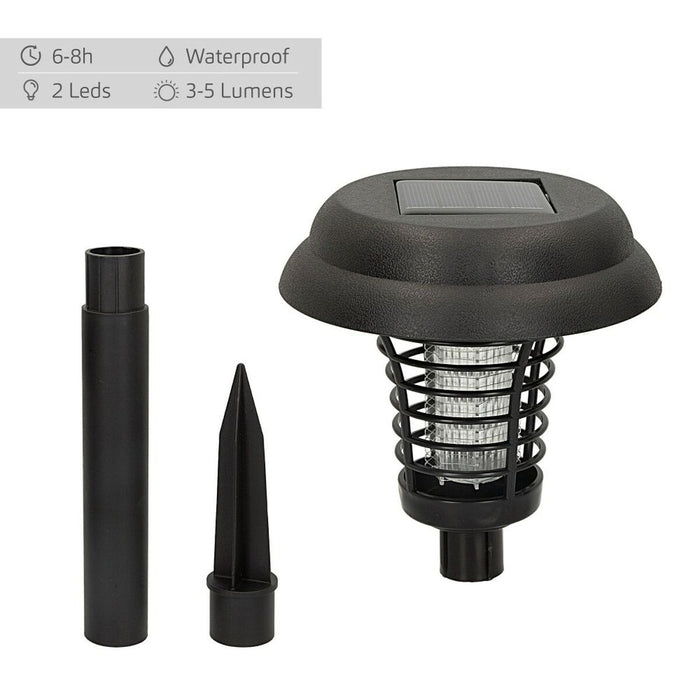 Lampă-țăruș solară de grădină Aktive polipropilenă 14 x 42 x 14 cm (4 Unități)