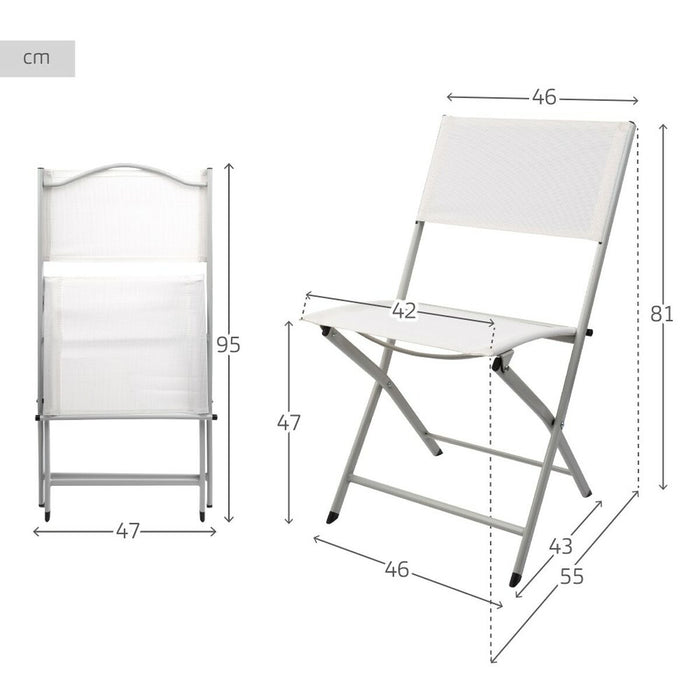 Scaunul Pliabil Aktive Alb 46 x 81 x 55 cm (4 Unități)