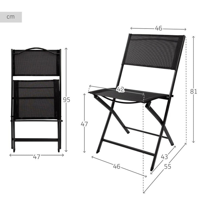 Scaunul Pliabil Aktive Negru 46 x 81 x 55 cm (4 Unități)