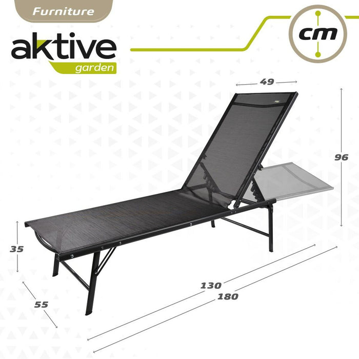 Lehátko Aktive Gri 180 x 35 x 49 cm (2 Unități)