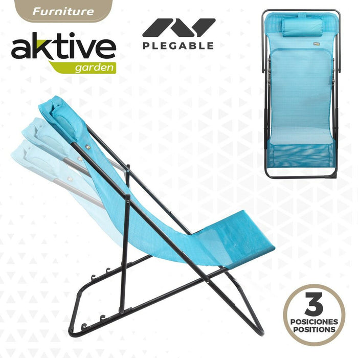 Șezlong inclinat Aktive Albastru 53 x 87 x 78 cm (4 Unități)