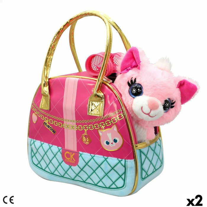 Jucărie de Pluș Funville Cutekins Geantă Cric 20 x 19 x 14 cm (2 Unități)