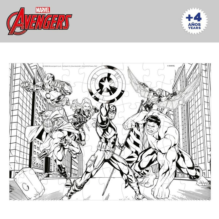 Puzzle pentru Copii The Avengers Cu două fețe 60 Piese 50 x 35 cm (12 Unități)