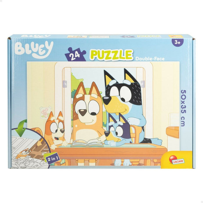 Puzzle pentru Copii Bluey Cu două fețe 24 Piese 50 x 35 cm (12 Unități)