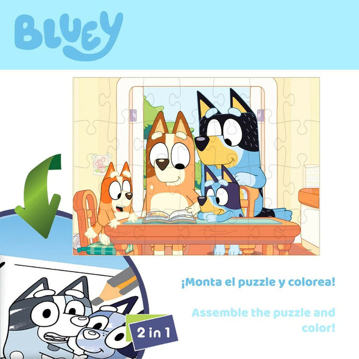 Puzzle pentru Copii Bluey Cu două fețe 24 Piese 50 x 35 cm (12 Unități)
