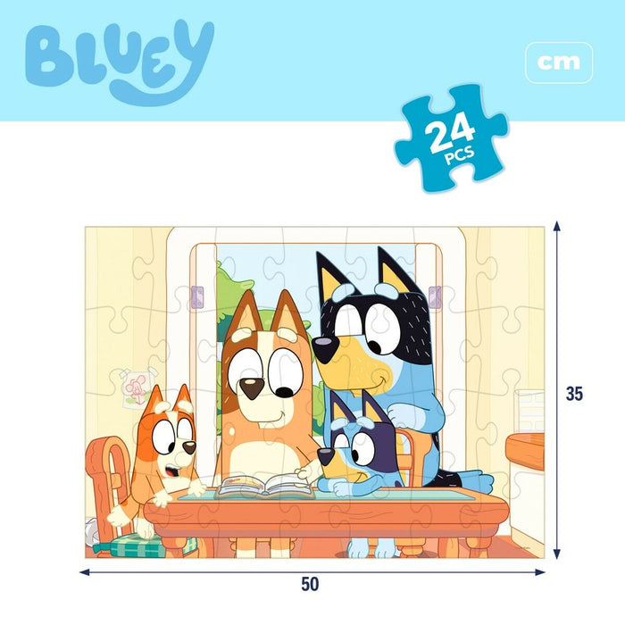 Puzzle pentru Copii Bluey Cu două fețe 24 Piese 50 x 35 cm (12 Unități)