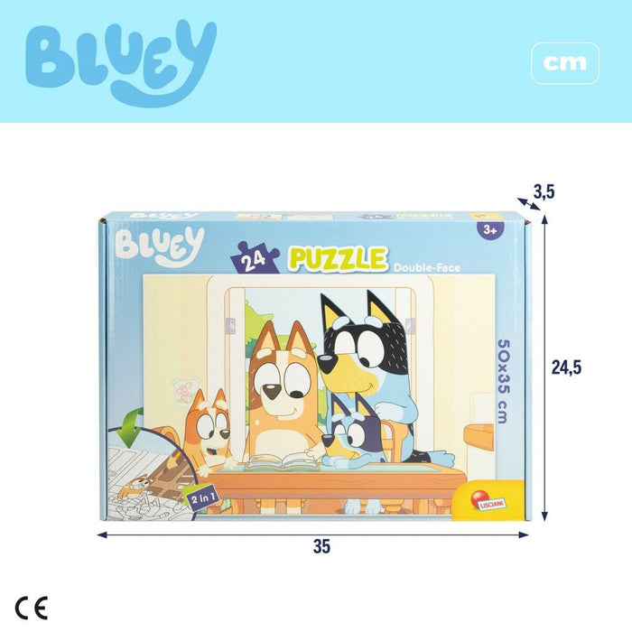 Puzzle pentru Copii Bluey Cu două fețe 24 Piese 50 x 35 cm (12 Unități)