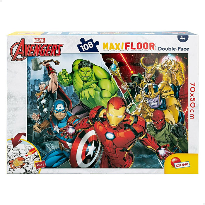 Puzzle pentru Copii The Avengers Cu două fețe 108 Piese 70 x 1,5 x 50 cm (6 Unități)