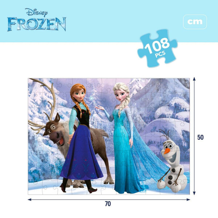 Puzzle pentru Copii Frozen Cu două fețe 108 Piese 70 x 1,5 x 50 cm (6 Unități)