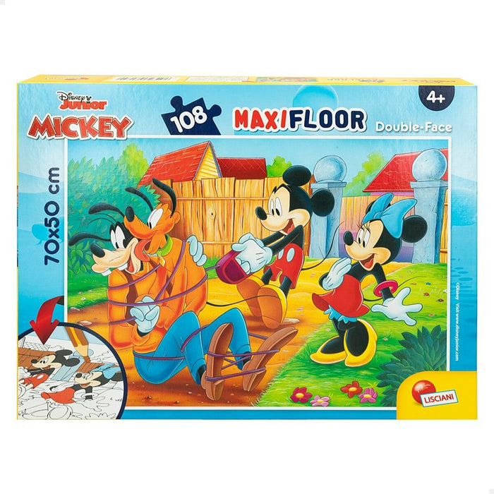 Puzzle pentru Copii Mickey Mouse Cu două fețe 108 Piese 70 x 1,5 x 50 cm (6 Unități)