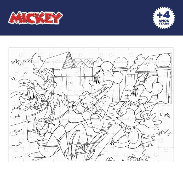 Puzzle pentru Copii Mickey Mouse Cu două fețe 108 Piese 70 x 1,5 x 50 cm (6 Unități)