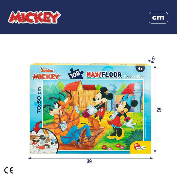 Puzzle pentru Copii Mickey Mouse Cu două fețe 108 Piese 70 x 1,5 x 50 cm (6 Unități)