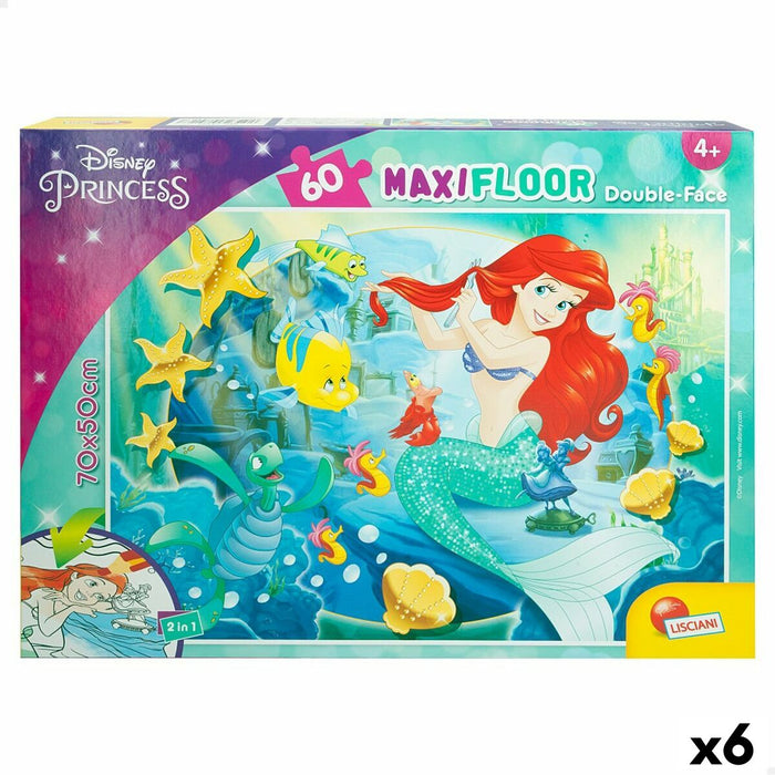 Puzzle pentru Copii Disney Princess 60 Piese 70 x 1,5 x 50 cm Cu două fețe (6 Unități)