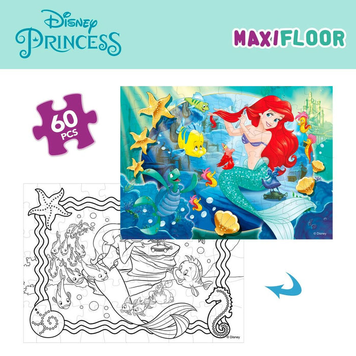 Puzzle pentru Copii Disney Princess 60 Piese 70 x 1,5 x 50 cm Cu două fețe (6 Unități)